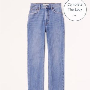 Abercrombie The Ankle Straight Ultra High Rise Cropped Denim